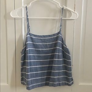 Blue and White Striped Tank Top